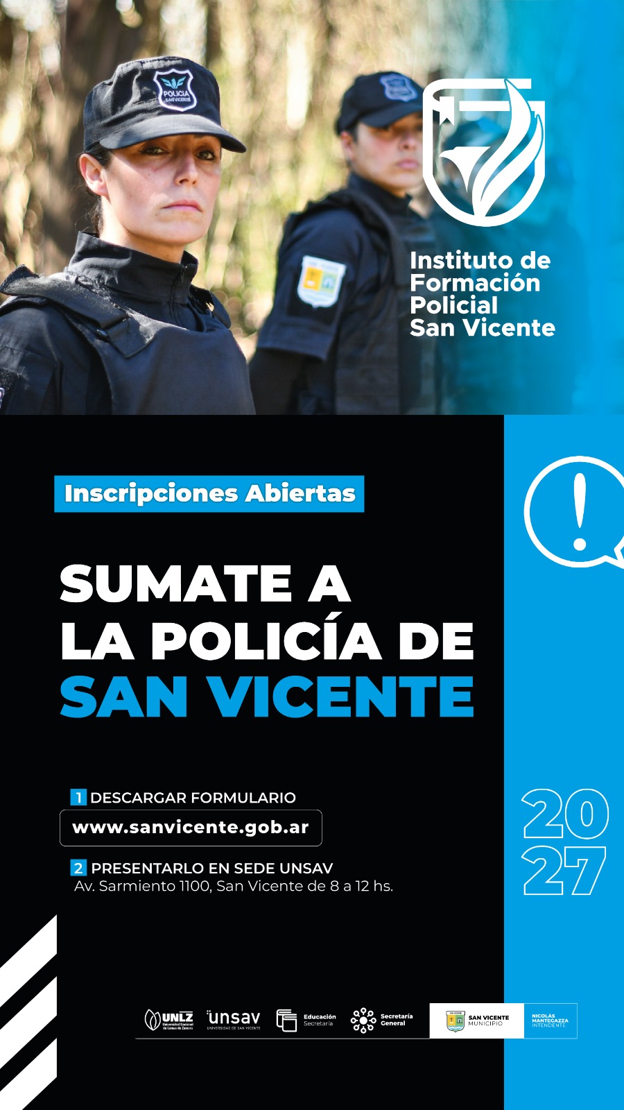 Inscripciones abiertas a la Policía de San Vicente